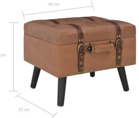 Bancos de arrumação 3 pcs couro artificial castanho