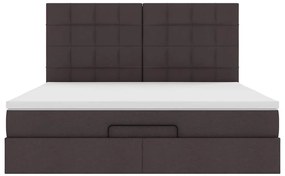 Estrutura de cama otomana com colchão 180x200cm castanho escuro