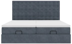Estrutura cama otomana colchões 180x200 cm cinzento escuro