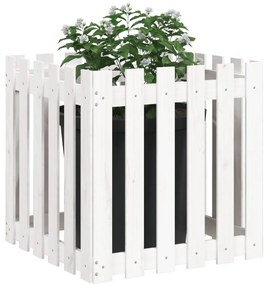 Vaso de jardim c/ design cerca 60x60x60 cm pinho maciço branco
