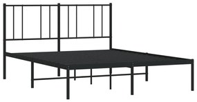 Estrutura de cama com cabeceira 140x190 cm metal preto