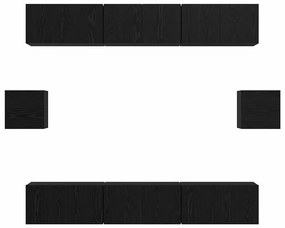 Conjunto de móvel de TV 8 pcs Carvalho preto 60 x 30 x 30 cm