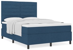 Cama Box com colchão azul 140x200 cm Tecido