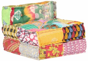 Pufe modular tecido em retalhos