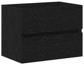 Armário de Pia Carvalho Preto 60x38,5x45 cm Madeira Engenheirada