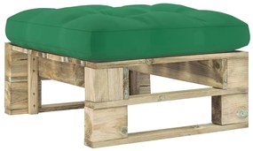 vidaXL Otomana de paletes para jardim pinho impregnado a verde