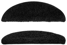 Tapetes de escadas 10 pcs 56x17x3 cm preto