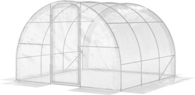 Estufa de jardim tipo túnel 3 x 3 x 2 m (9 m²) com porta articulada e lona em PE de 150 g/m² para legumes, plantas e flores transparente