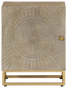 Mesa de cabeceira 40x30x50 cm madeira de mangueira maciça/ferro