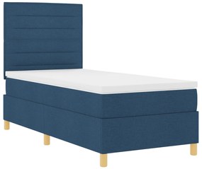 Cama com Box Spring Azul 90x200 cm Tecido