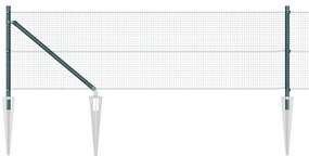 Conjunto de Postes de Cerca de PVC Conjunto de 2 Verde PVC, Metal