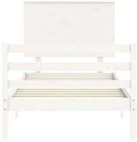 Estrutura de cama com cabeceira 90x200 cm madeira maciça