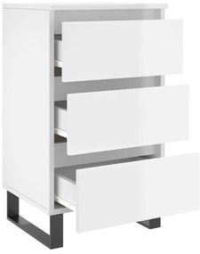Mesas cabeceira 2pcs 40x35x69cm deriv. madeira branco brilhante