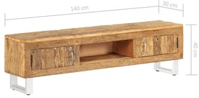 Suporte para TV madeira reciclada maciça 140x30x40 cm