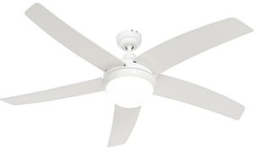 Ventilador de teto inteligente branco com impressão de madeira 132cm incl. LED regulável com controle remoto - Cool