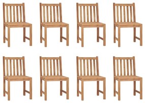 vidaXL Cadeiras de jardim 8 pcs madeira de teca maciça
