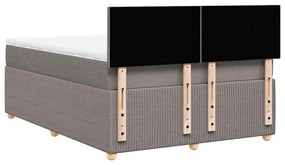 Cama com molas/colchão 140x190 cm tecido castanho-acinzentado