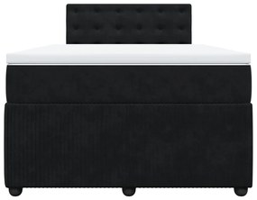 Cama boxspring com colchão 120x190 cm veludo preto