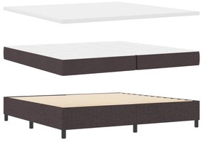 vidaXL Cama Box com colchão Castanho escuro 200 x 200 cm tecido