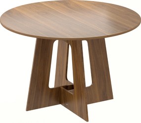HOMCOM Mesa de jantar redonda para 4 pessoas, Ø 110 x 73,5 cm, mesa de cozinha com base cruzada, castanho | Aosom Portugal