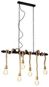 Candeeiro de suspensão inteligente preto 6-luzes incl. Wifi G95 - Plural