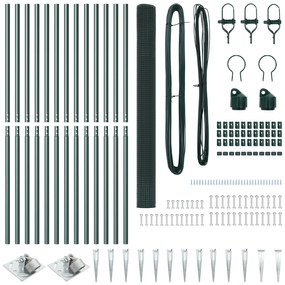 Conjunto de Poste de Cerca de PVC Conjunto de 2 Verde PVC