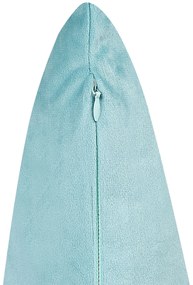 Conjunto de 2 almofadas decorativas em veludo azul e creme 45 x 45 cm ALLIUM Beliani