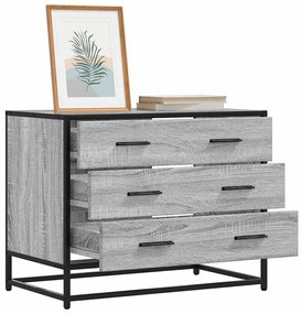 Cómoda com 3 Gavetas - 70x41x56 cm - deriv. madeira - cinzento sonoma
