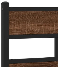 Estrutura de cama sem colchão 120x190cm metal carvalho castanho