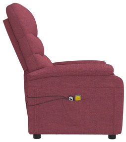 Poltrona de massagens elétrica reclinável tecido vermelho tinto