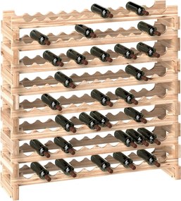 Garrafeira, Suporte para Garrafas de Vinho 114x28x113,5 cm para 96 Garrafas com 8 Níveis Suporte para Vinhos Vertical  Madeira