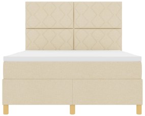 Cama Box Spring com Colchão Creme 160x200 cm Tecido