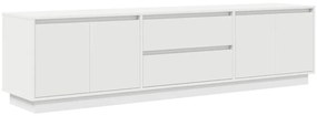 Móvel de TV com luzes LED 193,5x41x50 cm branco