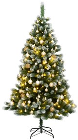 vidaXL Árvore Natal artificial articulada c/ 300 luzes LED+bolas 180cm