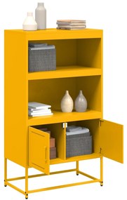 Aparador alto 68,5x38,5x123,5 cm aço amarelo mostarda