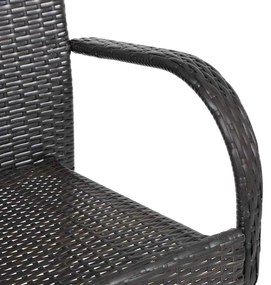 Cadeiras de exterior empilháveis 2 pcs vime PE castanho