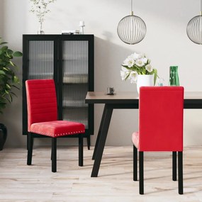 vidaXL Cadeiras de jantar 2 pcs veludo vermelho tinto