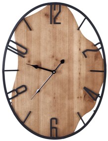 Relógio de parede castanho claro e preto 46 x 60 cm MEYNES Beliani