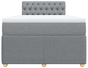 Cama boxspring com colchão 120x190 cm tecido cinzento-claro