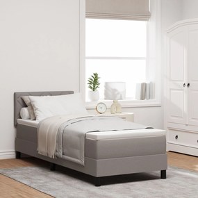Cama Box com Colchão &amp; LED Taupe 80x200 cm Tecido