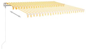 Toldo retrátil automático 400x350 cm amarelo e branco