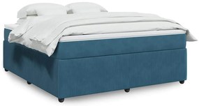 vidaXL Cama com molas/colchão 180x200 cm veludo azul-escuro