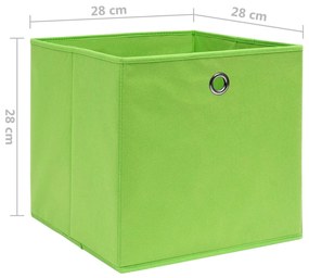 Caixas arrumação 10 pcs 28x28x28 cm tecido-não-tecido verde