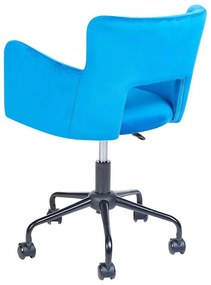 Cadeira de escritório em veludo azul SANILAC Beliani