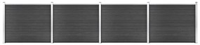 Conjunto painel de cerca 699x146 cm WPC cinzento