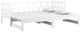 Sofá-cama de puxar 2x(90x200) cm pinho maciço branco