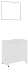 3 pcs conjunto de móveis de casa de banho contraplacado branco