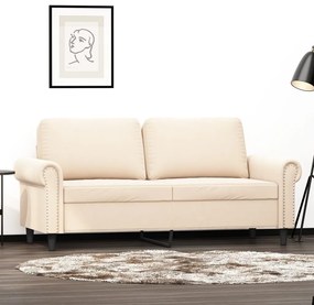 vidaXL Sofá de 2 lugares veludo 140 cm cor creme