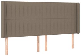 Cama box spring colchão/LED 200x200cm tecido cinza-acastanhado