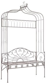 vidaXL Banco de jardim 122 cm ferro antigo castanho